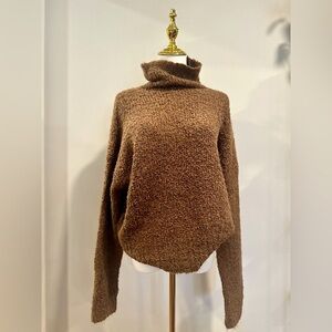 NEW J.Crew Funnel Neck Sweater - sz XS brown, soft cozy turtleneck